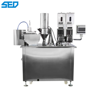 Máquina de llenado de cápsulas semiautomática PLC controlada con sistema de bloqueo horizontal