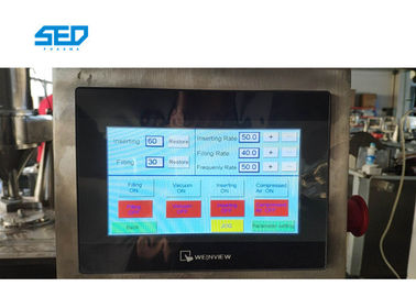 Máquina de llenado de cápsulas semiautomática PLC controlada con sistema de bloqueo horizontal