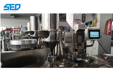 Máquina de llenado de cápsulas semiautomática PLC controlada con sistema de bloqueo horizontal