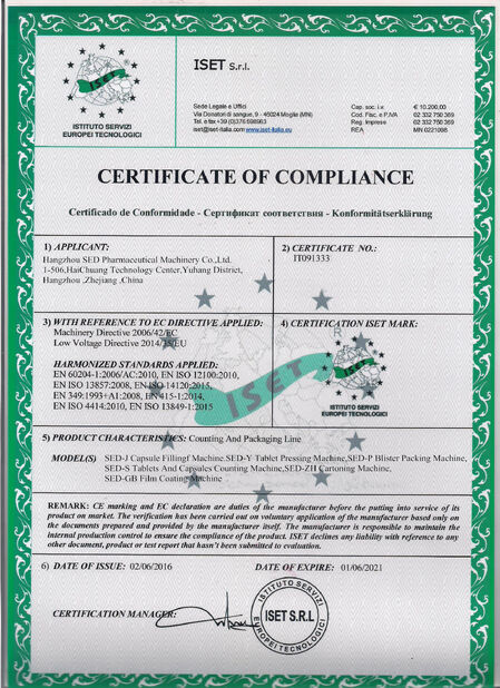 CHINA Hangzhou SED Imp. And Exp. Co., Ltd. certificaciones